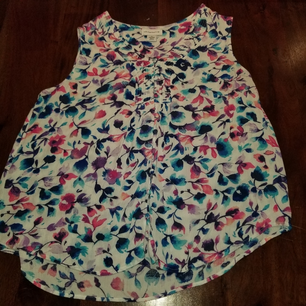 Liz Claiborne Flower Pattern Tank Top